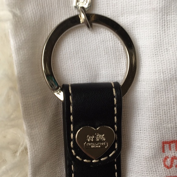 COACH Heart Keychain with Leather Key Fob - Picture 6 of 10